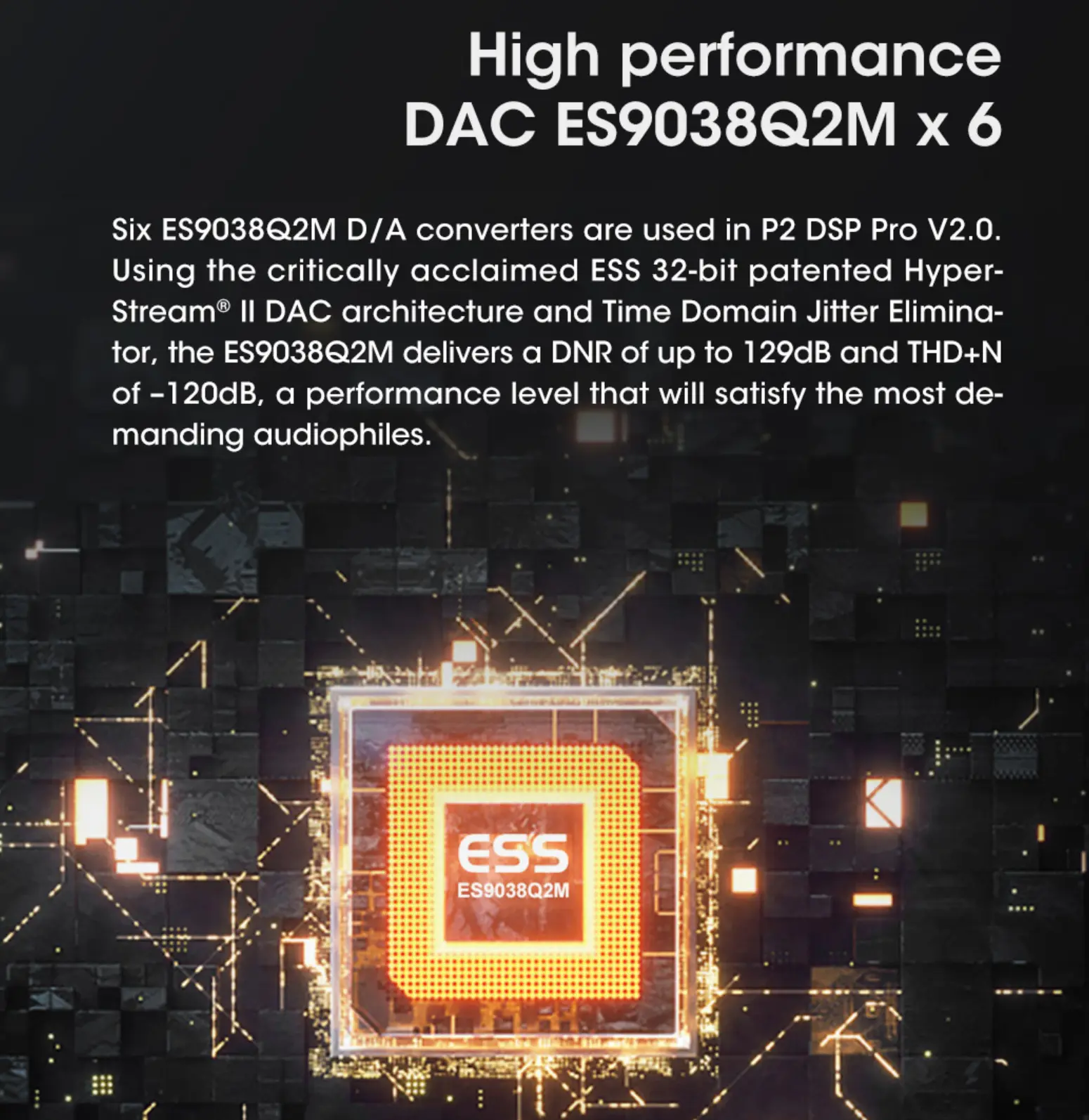 DSP Goldhorn P2 Pro V2 sử dụng 6 DAC Q2M