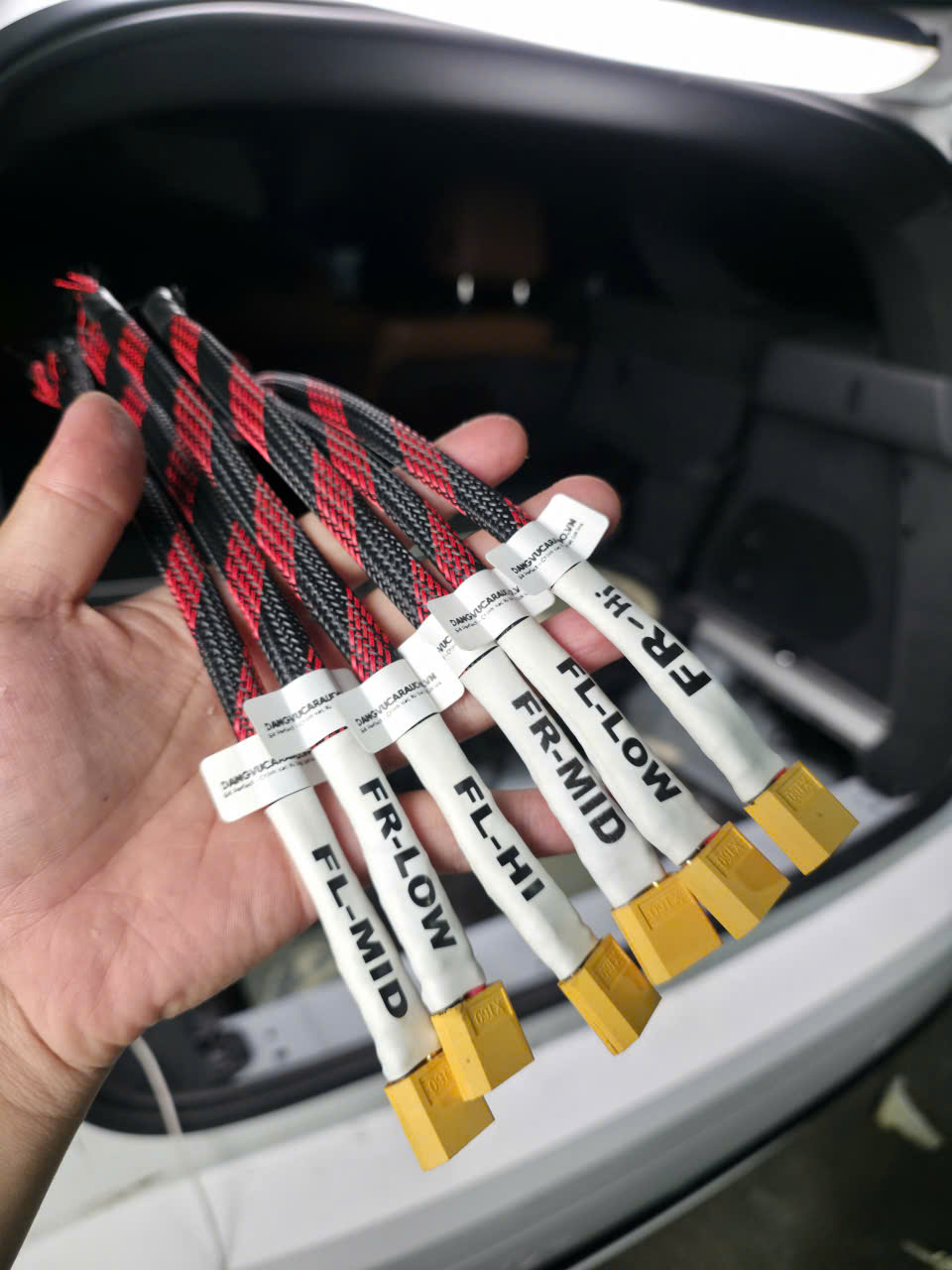 Đầu dây loa kết nối với loa qua XT60