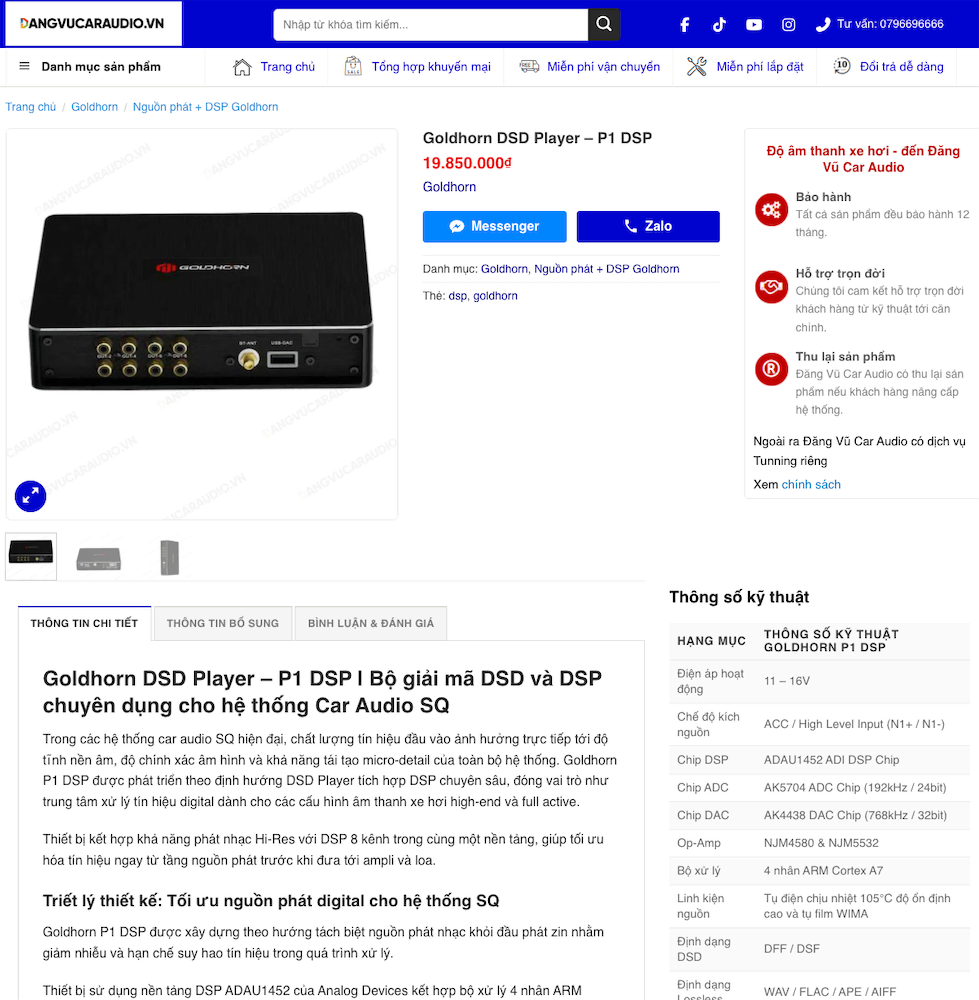 Goldhorn P1 DSP là sản phẩm mới ra của GH